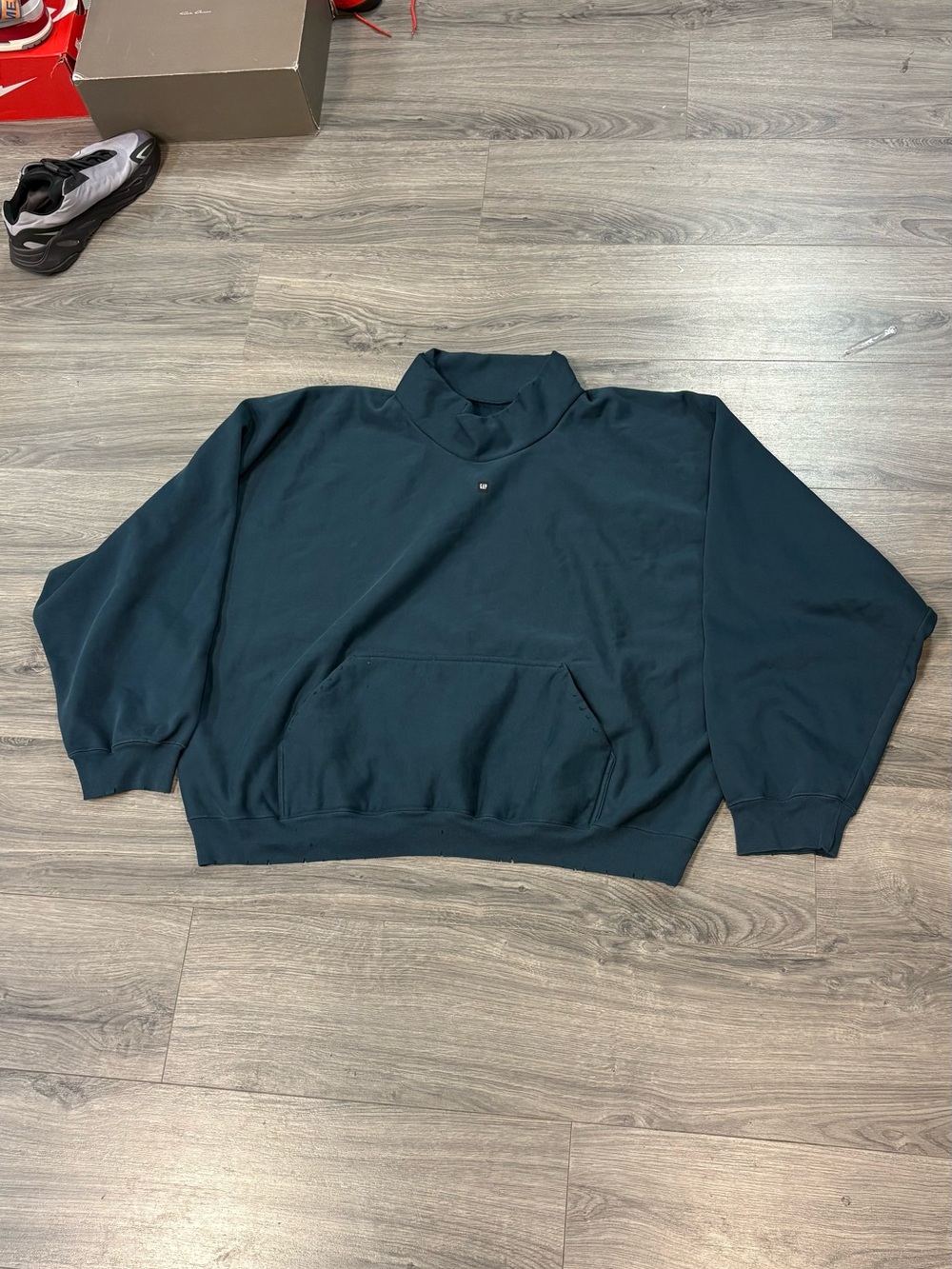 Yeezy x gap Minimalist Dark Teal Mock Neck Pullover Sweatshirt